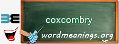 WordMeaning blackboard for coxcombry